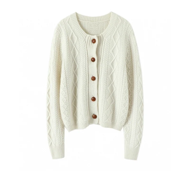 

Sweater Woman Autumn winter2023 O-Neck Cardigan For Girls Long Sleeve Top New In Outerwears Thick Warm Fashion Designer Clothing