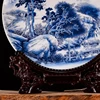 Jingdezhen-Porcelain Display Tray, Pastel Decorative Dish, Blue and White Porcelain, Living Room Decoration, Crafts, 26 cm 5