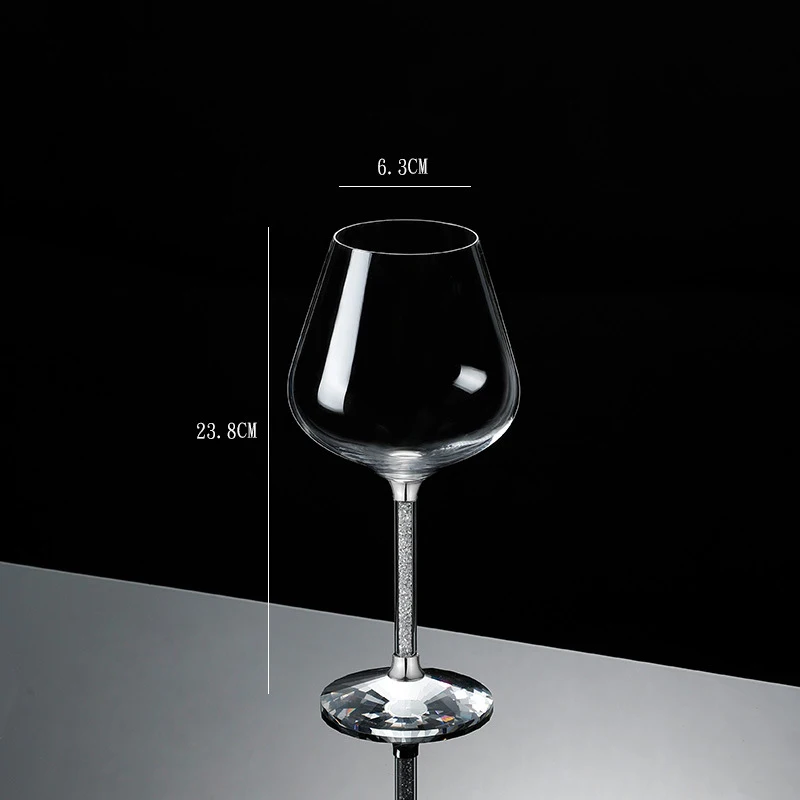 600ml Lead-Free Crystal Glass Burgundy Diamond Red Wine Glasses Nordic Large-Capacity Transparent Luxury Gold Leaf Big Belly Cup glass drinkware