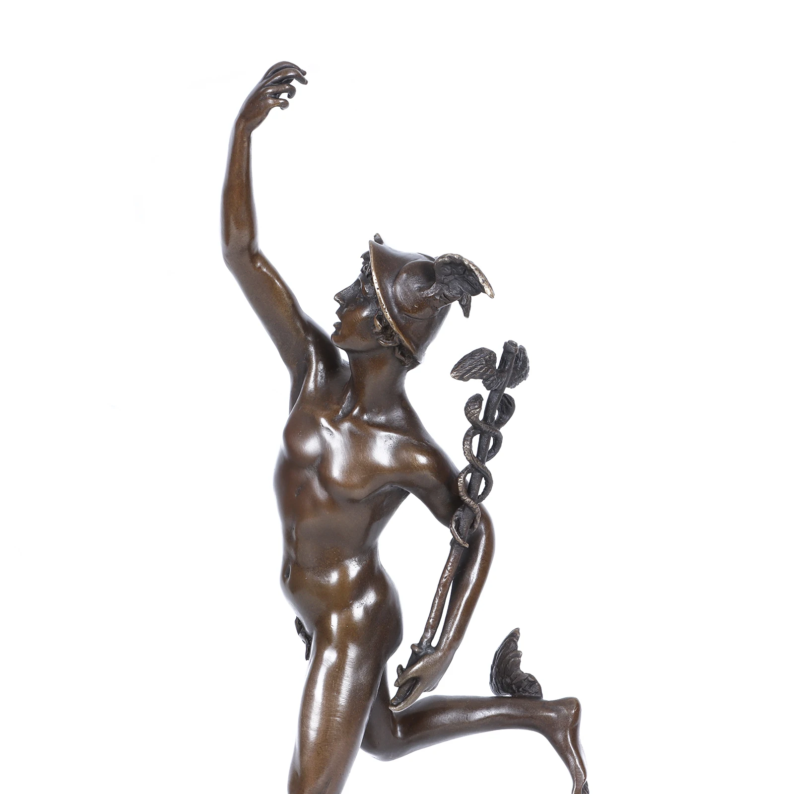 Mercury Statue Bronze Replica Greek God of Commerce Sculpture Antique Nude Man Antique Figurine Art Home Decoration Gifts 5