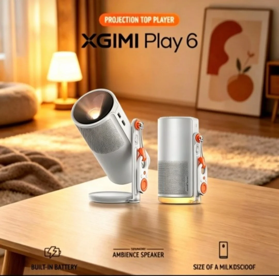 XGIMI 플레이 6 DLP 프로젝터 1080P 20000mAh 배터리 600CVIA 루멘 홈 시네마 캠핑 및 가정용으로 적합