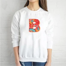

Woman Pullover Sweatshirt Red Graffiti Letters NEW Fashion Printing Harajuku Woman Tops Clothing Clothes for Women Streetwear