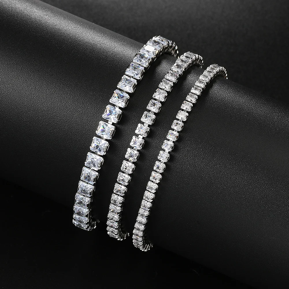 Doppel Fair Verschiedene Größe Tennis Armband Für Frauen Klar Zirkon Einstellbare Hochzeit Weihnachten Schmuck Großhandel Schmuck DZH007 – Detail 2