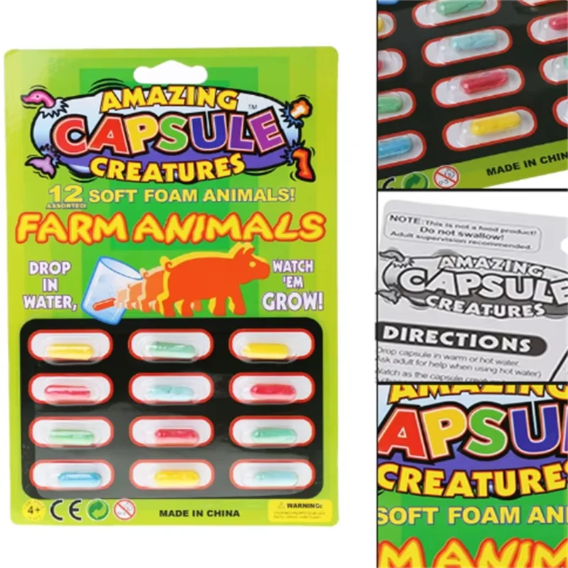 Educational Toys Bubble Swelling Capsules Bath Toy Absorbent Sponge That Grow Larger When Exposed To Water Small Animal Children's Cognitive