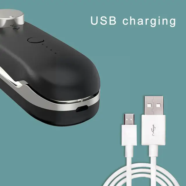 2 Az 1 -Ből Mini Hordozható Hőfókó -Usb Újratölthető Kézi Tárológép Műanyag Ételfűtési Mágnes Tömítő Klipje X5P6 -Val - Image 4