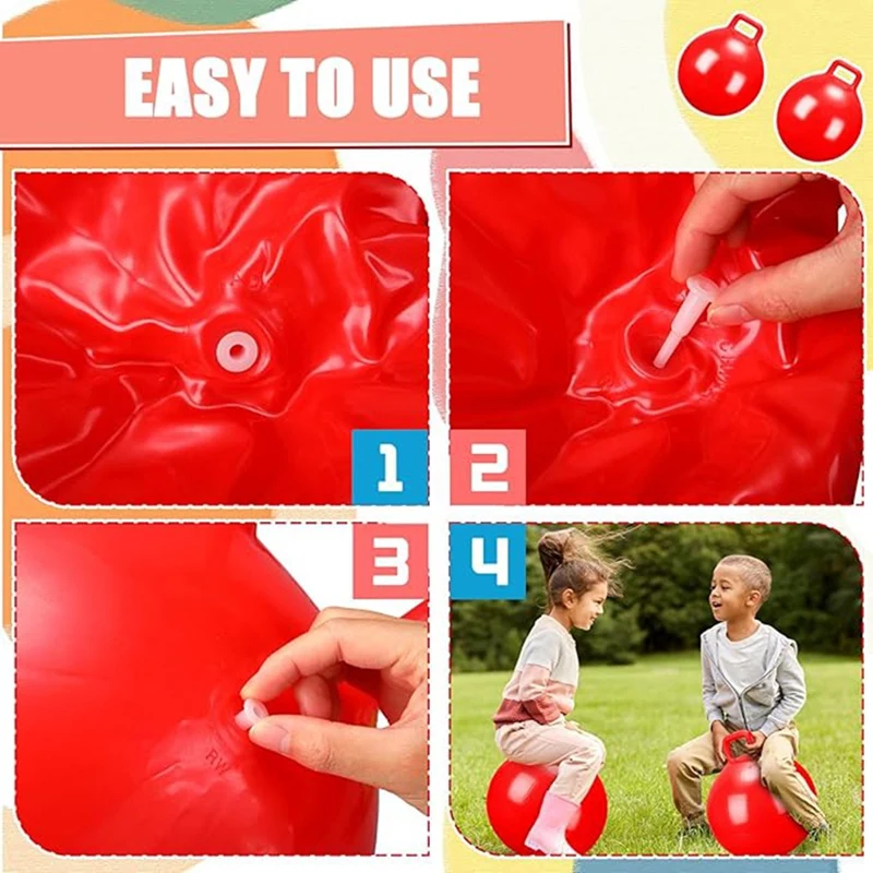 Children's PVC Toy Handle Jump Ball Elastic Ball Inflatable Elastic With Handle Jumping