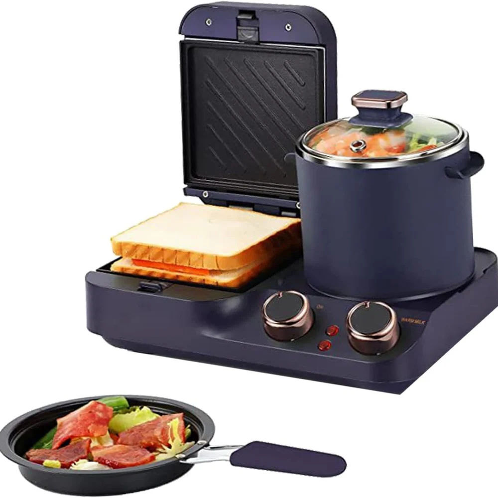 3 in 1 Breakfast Machine Multifunctional Sandwich Machine Steak Frying Machine can Make Steamed Buns Fried Eggs Pancakes 3