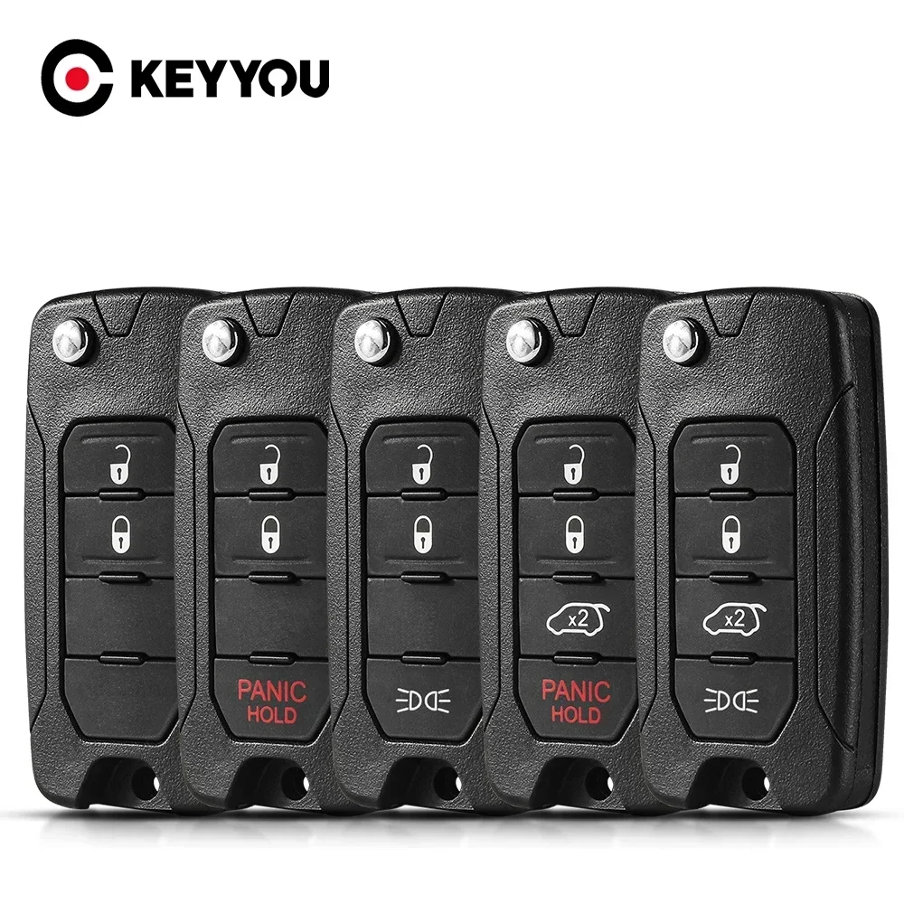 Keyyou อุปกรณ์ตกแต่งรถยนต์รถจี๊ปเรเดอร์เข็มทิศรักชาติเสรีนิยม3/4ปุ่ม2/ใบมีด SIP22รีโมทรถปลอกพับ