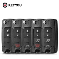 Keyyou อุปกรณ์ตกแต่งรถยนต์รถจี๊ปเรเดอร์เข็มทิศรักชาติเสรีนิยม3/4ปุ่ม2/ใบมีด SIP22รีโมทรถปลอกพับ