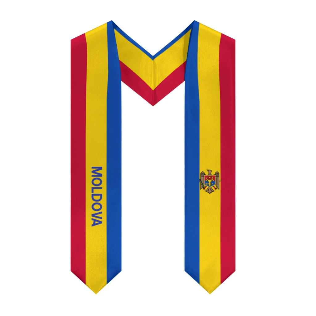 

More design Graduation shawl Moldova Flag & United States Flag Stole Sash Honor Study Aboard International Students