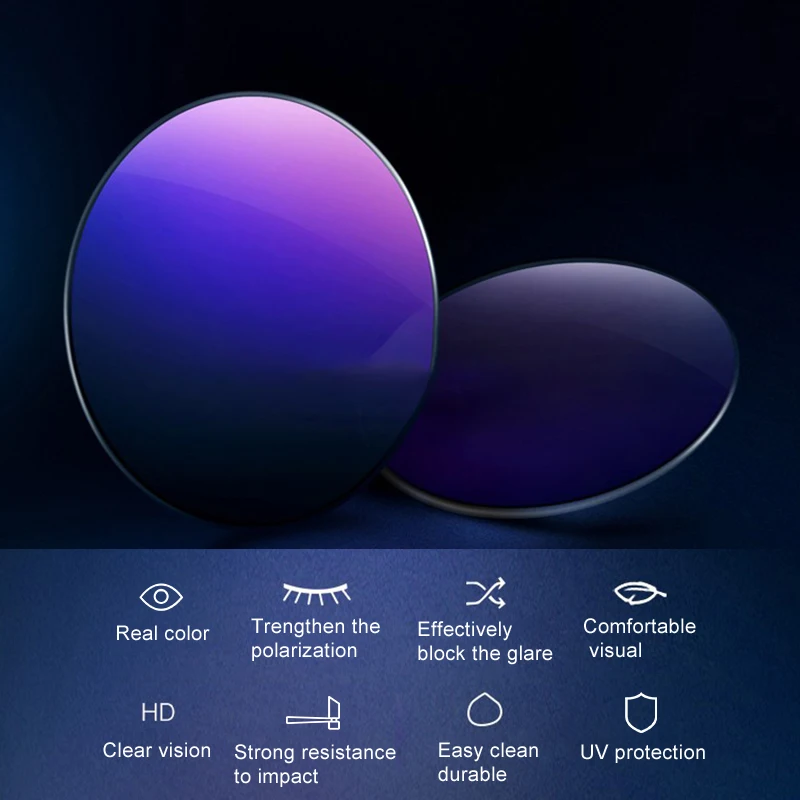 ZENOTTC Resin Aspheric 1.56 1.61 1.67 Prescription Sunglasses Lenses Optical Myopia Polarized UV400 Sun Glasses Lens