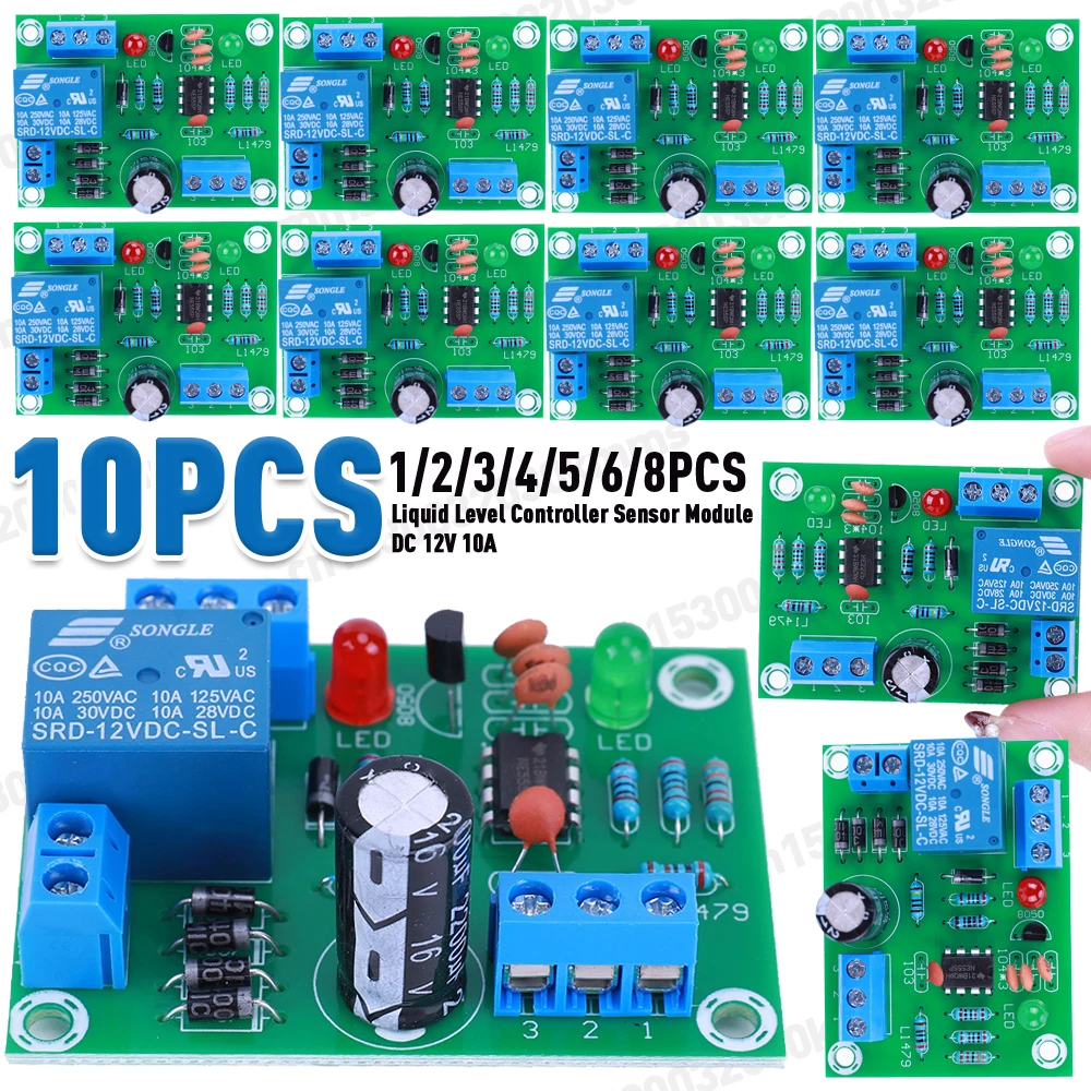 자동 수위 감지 센서, 수위 컨트롤러 보드 모듈, 액체 레벨 컨트롤러 센서 모듈, DC 12V, 1-10 개
