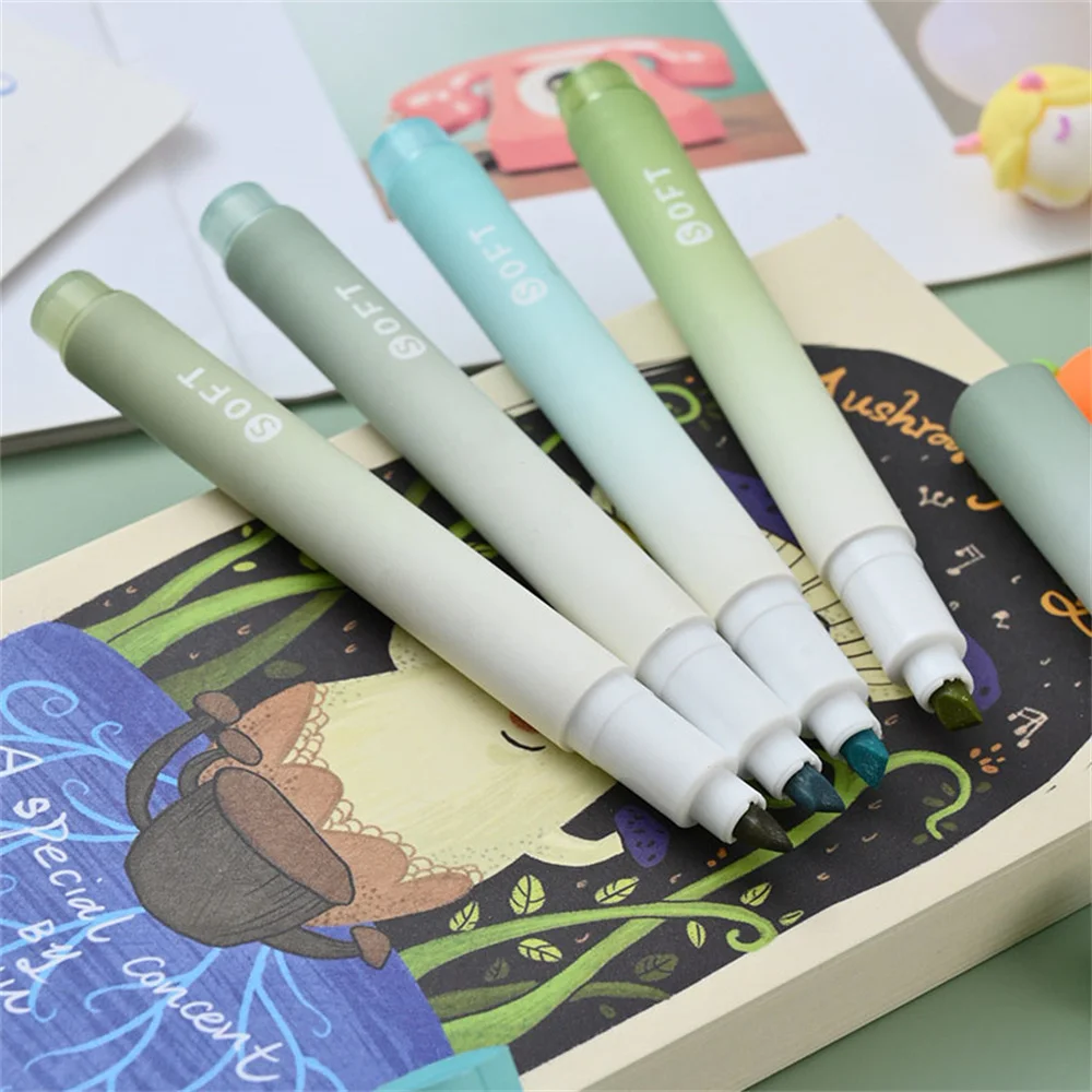 4pcs/set Kawaii Marker Pens Colorful Highlighters Painting Tools DIY Spot Liner Drawing Graffiti Markers School Office Supplies - 3