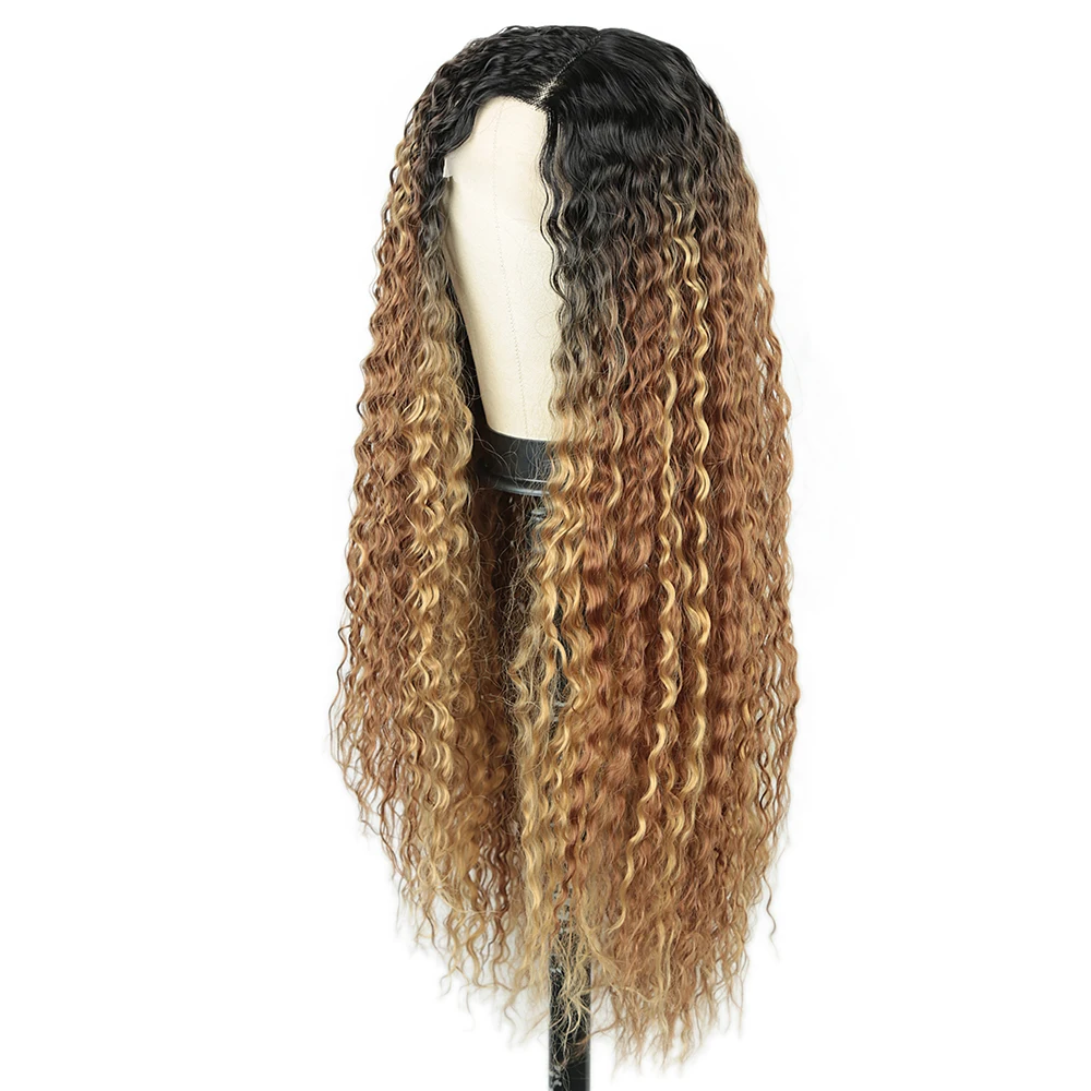 ALIBABY Parrucche Cosplay Culry 13X4x1 Parrucca anteriore in pizzo sintetico per le donne Resistente al calore di alta qualità T Parte Parrucche in pizzo Liquidazione - immagine 2