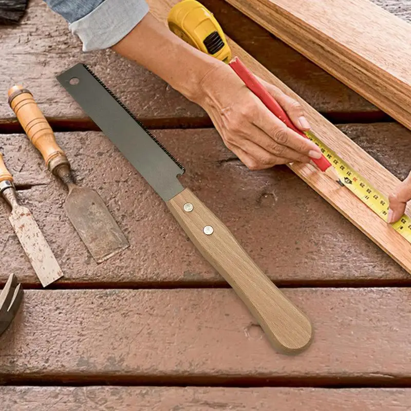 Hand Saw Non-slip Wooden Handle Pull Saw Flush Cut Flexible Handsaw Woodworking Cutting Tool
