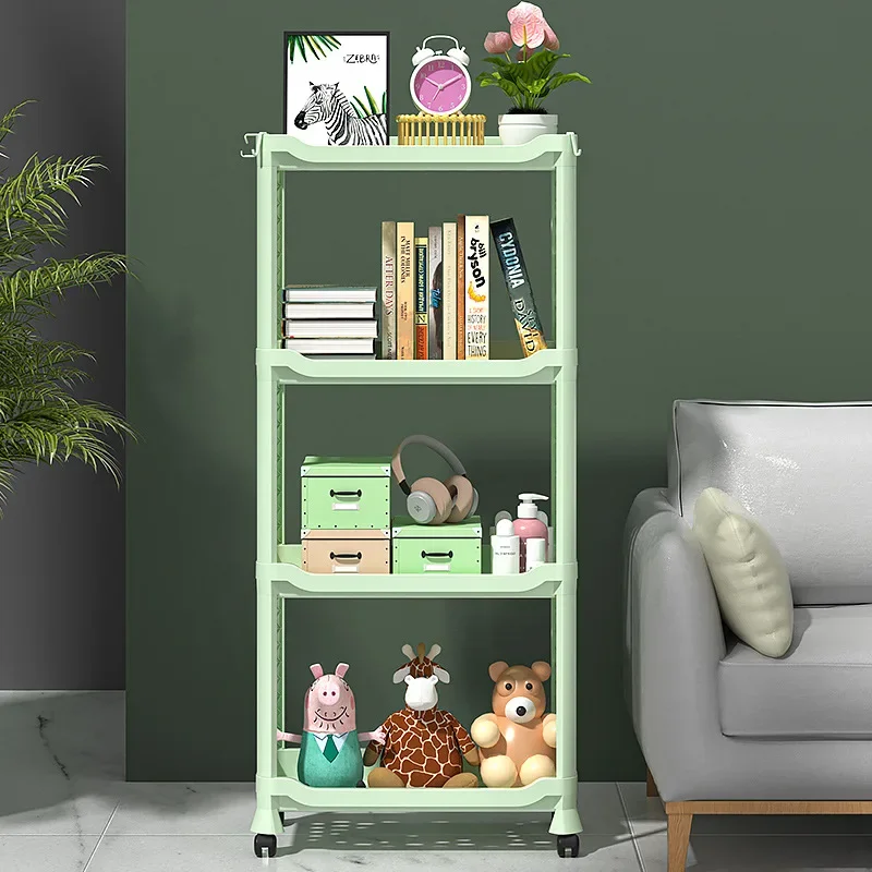 Kitchen shelf floor, multi-layered ultra-narrow 18cm cart, refrigerator against the wall, 20cm side storage