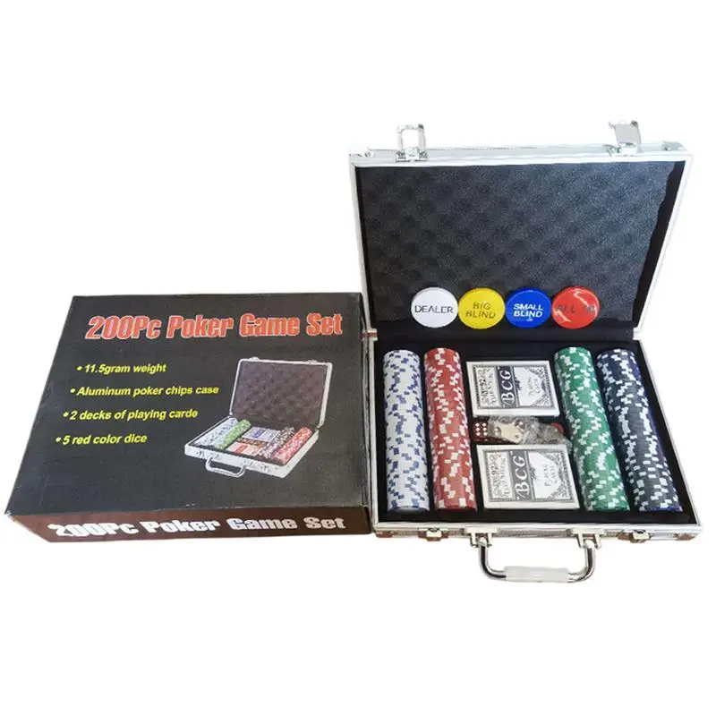 Poker Chips Set Professional Poker Sets Counting Counters Chips Set Aluminum Case Game Nights poker chips