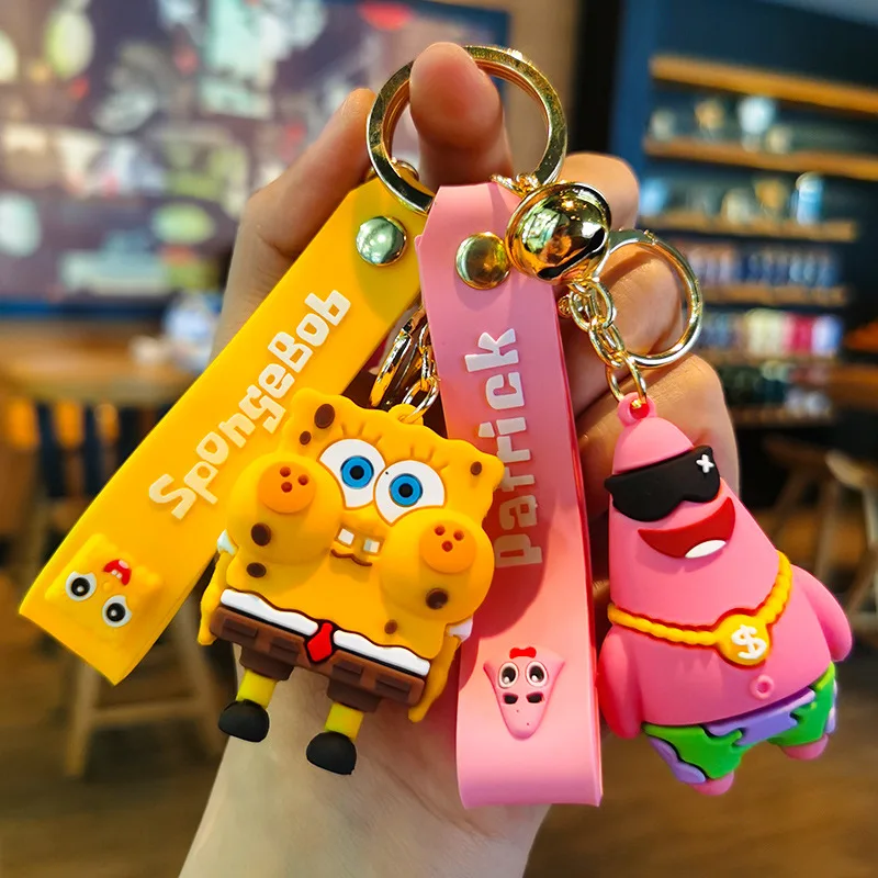

Kawaii Spongebeds Patrick Star Squidward Tentacles Cartoon Pvc Keychain Schoolbag Charm Anime Plush Toys for Girls Birthday Gift