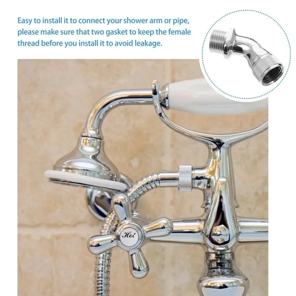 

1Pc Shower Elbow Adapter For Shower Head 45°Angle G1/2 Male To Female Shower Head Bathroom Faucet Connector Home Improvement
