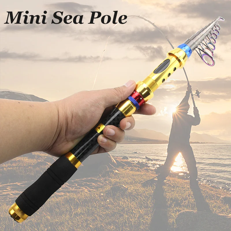 Carbon Fiber Telescopic Fishing Rod Sea Saltwater Spinning Pole