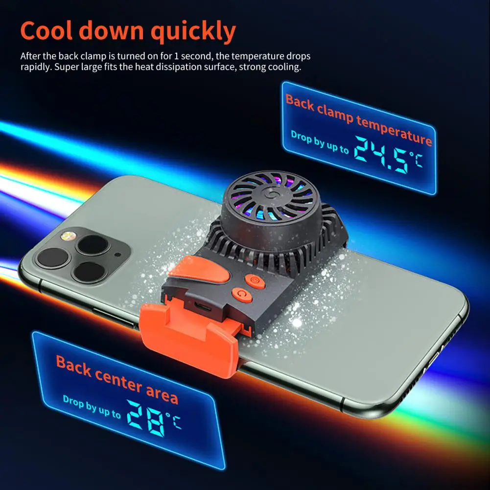 JS37 Phone Cooler Low Noise Semiconductor Refrigeration Quick Cooling Mobile Phone Tablet Cooling Clip for Gaming