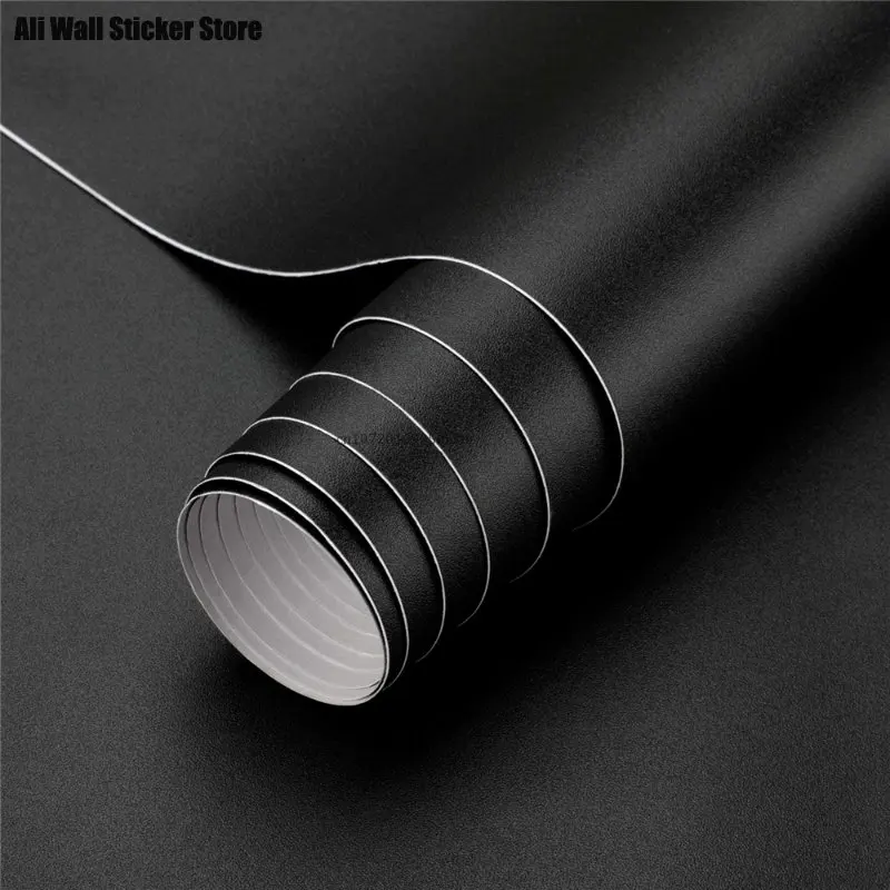 

Self-adhesive Film Black Thickened Sticker Matt Furniture Kitchen Cabinet for Cupboards Tables Wall Renovation Wallpaper