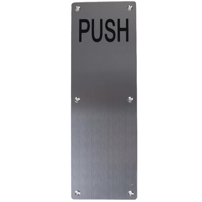 IMPEU Hardware Decorative Door Push Plate, Stainless Steel Finish, 10cm Width, 30cm Length, Includes Mounting Hardware