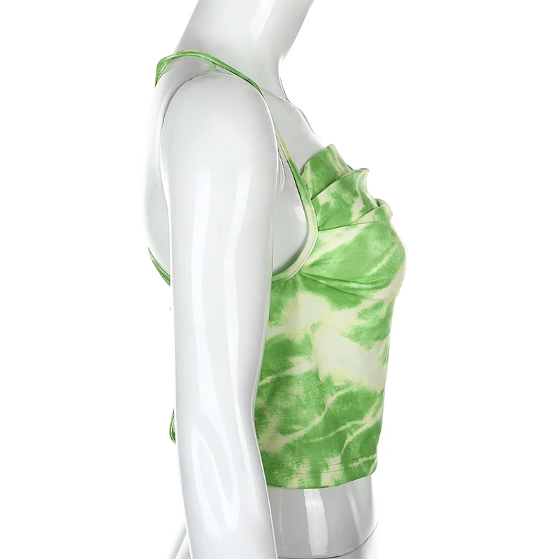 New y2k European and American camouflage suspender backless top trendy hot selling Shopee AliExpress