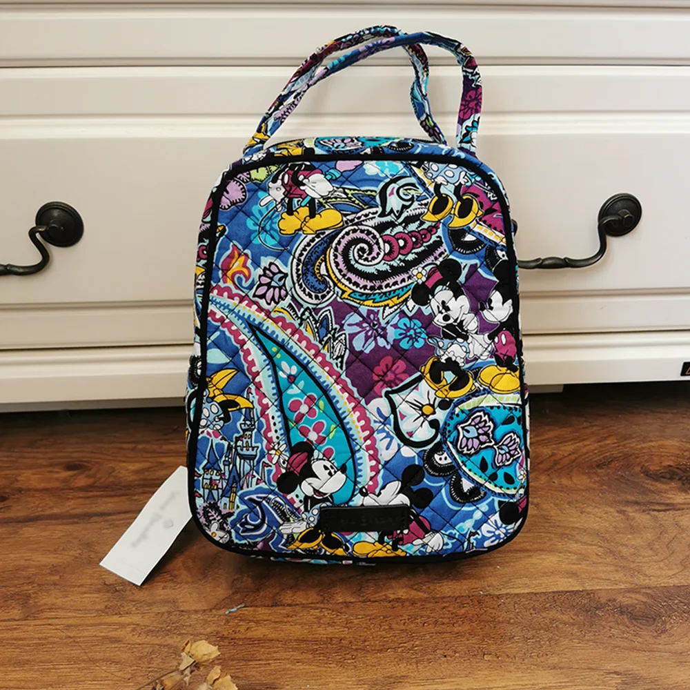 VB New Pattern Pure Cotton Lunch Bag Inner Waterproof Travel Picnic Bag Printed Lightweight Student Meal
