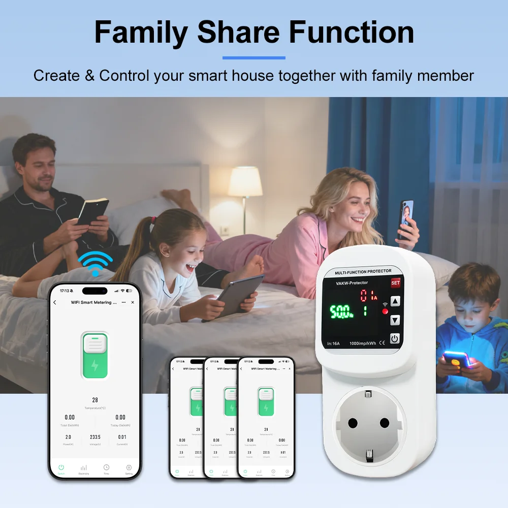 투야 와이파이 조절 가능 전압 보호 소켓 16A AC 110V 220V EU 플러그 타이머 기능 스마트 라이프 앱 제어 구글 홈 알렉사 지원