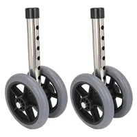 2Pcs Walker Replacement Wheel 6 Gear Height Adjustable Smoothly Rolling Rollator Wheel Legs Walker Replacement Wheel Walker Leg 1