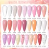 MEET ACROSS 7ML Milky White Quick Extension Gel Nail Polish Nails Gold Foils Effect Semi-permanent nail polish UV Gel Nail Art 6