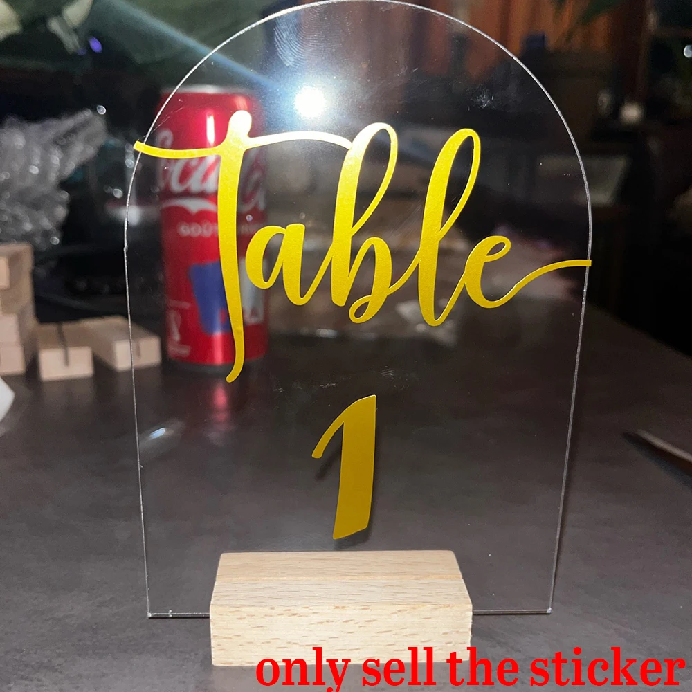 Table Number Sticker Wedding Reception Vinyl Decal Numbers for Table Plans, Photo Frame, Bottles, Card, Candles, Vases