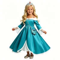 Robe de bal de princesse Rosalina en satin de luxe à épaules dénudées pour filles, costume d'Halloween, cosplay, carnaval, fête, costume pour enfants 6