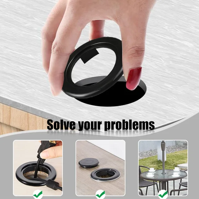 Teraszos Asztal Esernyő Lyuk Kör Tartós Kúpos Kúp Dugó És Sapka Szett Kültéri Terasz Fedélzet - Image 3