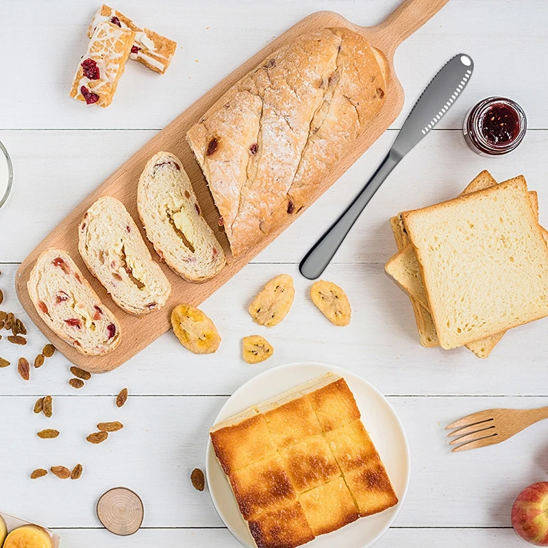 Description Picture 2 of itemMultifunction Butter Knife with Hole Cheese Dessert Jam Knife Stainless Steel Cutlery Tool Kitchen Toast Bread Knife Tableware