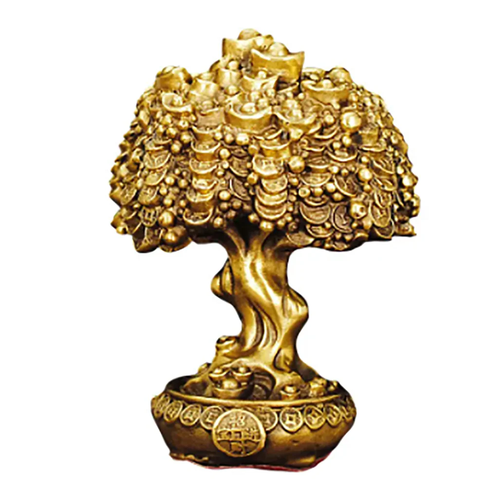 

Wealth Tree Chinese Pure Copper Bring Lucky Money Tree Ornaments Pot Tree Living Room Office Desktop Decoration