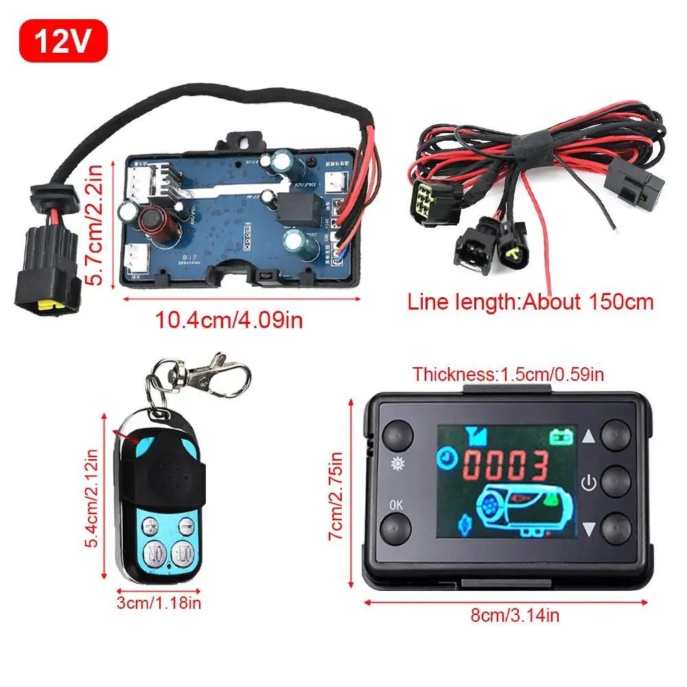 Diesels Air Heater Control Board 12V 24V LCD Monitor Switch Control Board With Remote Parking Heater Repair Parts