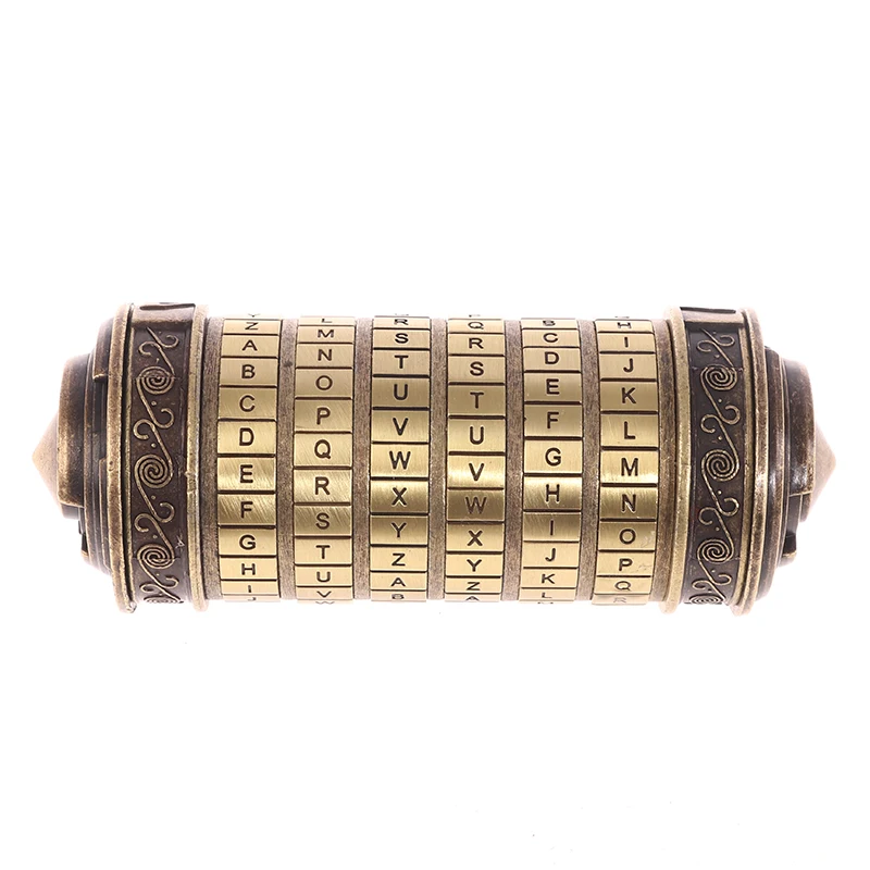 Leonardo Da Vinci Code Toys Metal Cryptex Locks Wedding Gifts Valentine's Day Gift Letter Rings Password Escape Chamber Props metal cryptex locks toy