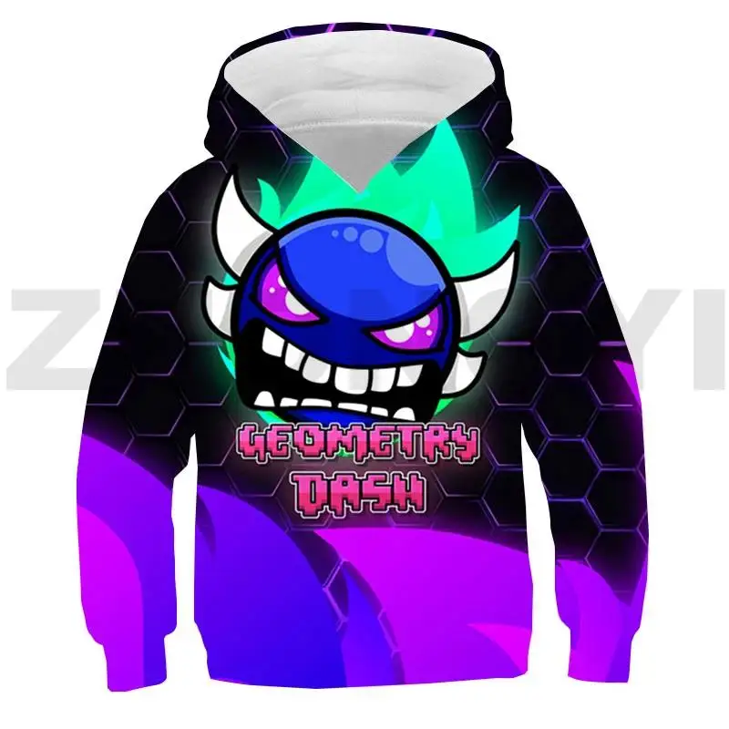 Heißes Spiel 3d Anime Geometrie Dash Hoodie Teenager übergroße Pullover Streetwear Kinderspiel zeug Sweatshirt Männer Kleidung – Detail 11
