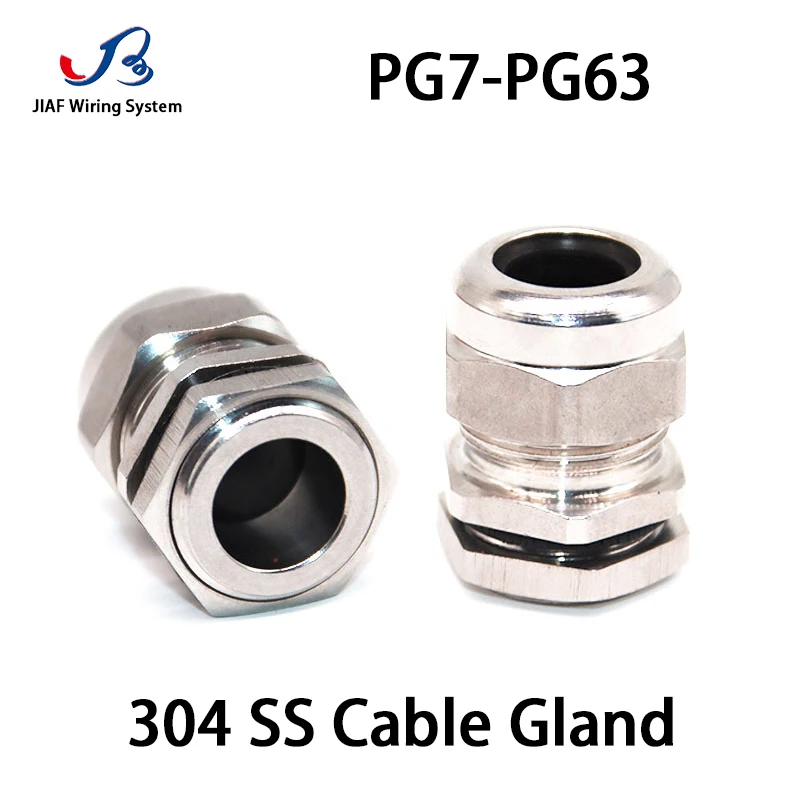 Cable Gland 1Pcs Waterproof Cable Gland 304 Stainless Steel Glands IP68 PG7 M12 Metal Joint PG13.5 M20*1.5