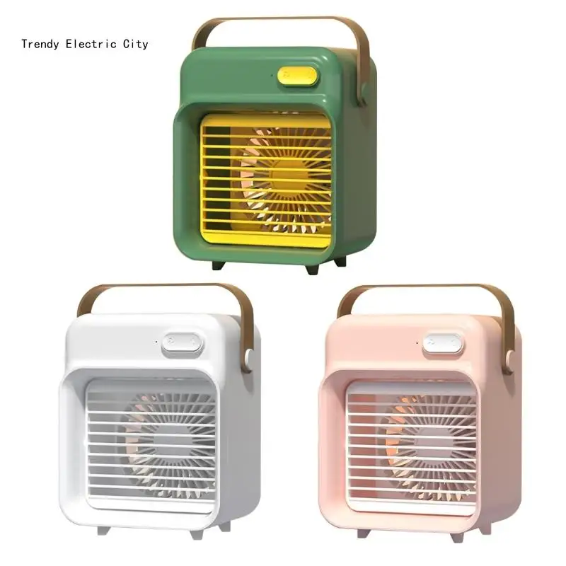

R9CD Water Mist Car Air Cooling Fan Wireless Desktop Fan 3 Gear Wind Ventilator