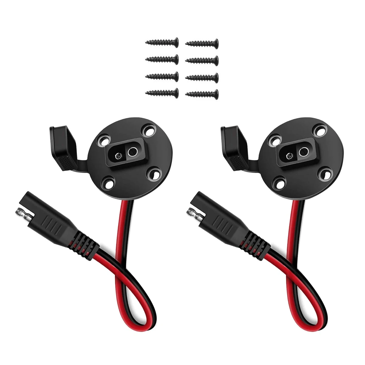 2Pcs SAE Power Socket Sidewall Port Weatherproof SAE Quick Connect Solar Panel Mount Universal Flush-Mountable Connector 12AWG — view 4