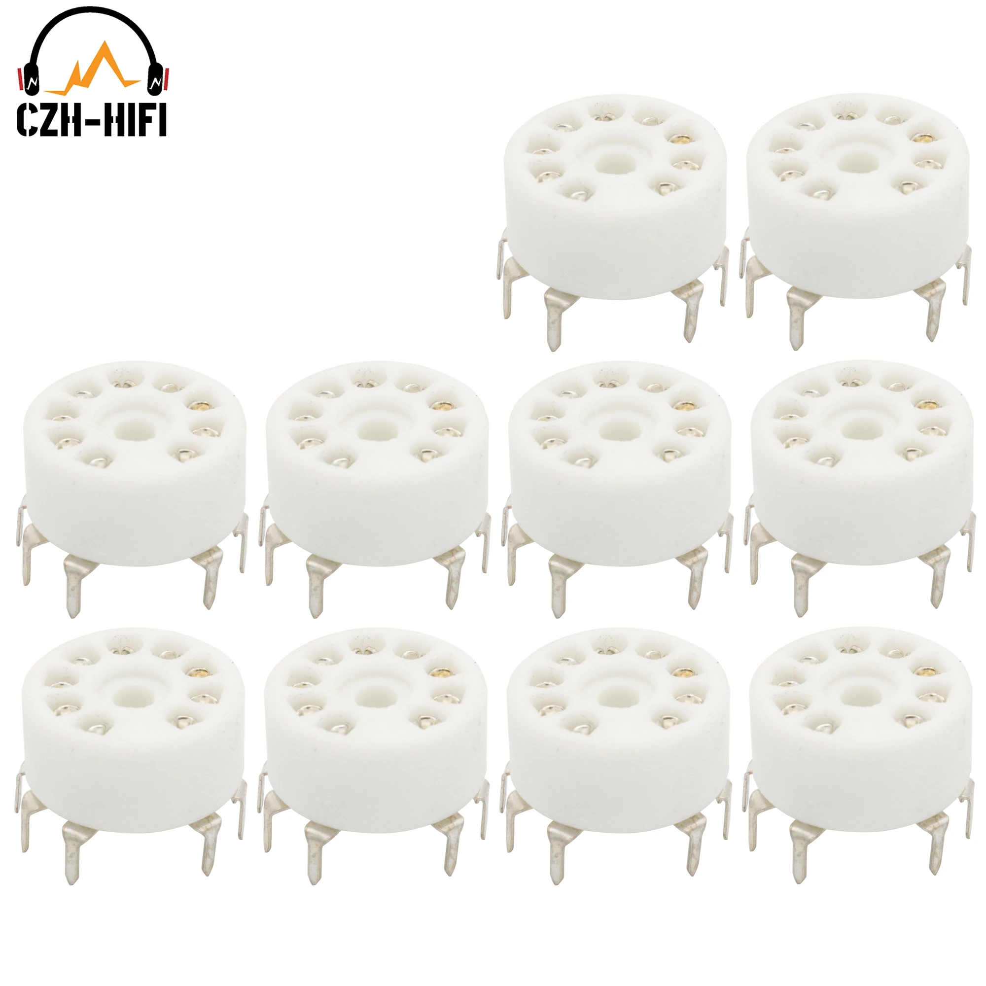 Tubo De Soquete Cerâmica B9a Válvula Base Do Tubo Montagem Pcb Para 12ax7 12au7 Ecc82 5670 6922 Ecc88 Tubo Vacuo Amplifi