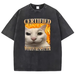 Vintage Washed 100% Cotton Graphic Tee - Certified Woman Respecter Design | Casual Streetwear - XXL (Black)