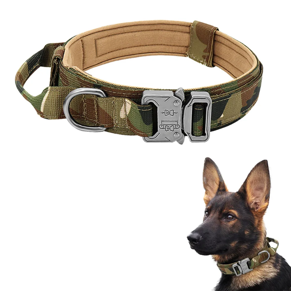 Dog Collars with Handle Durable Military Nylon Dog Collars Adjustable