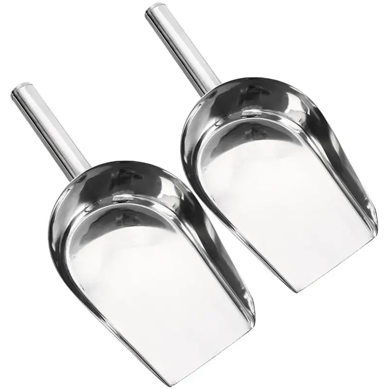 2pcs StainlessSteel Scoop Kitchen Candy Flour Nut Dry Bar et Party Grain Food Scoop Home Storage