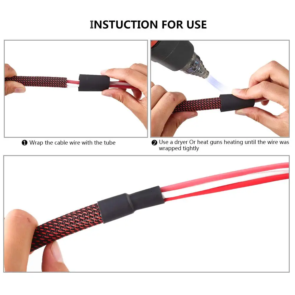 Dual Wall Adhesive Heat Shrink Tubing Kit 5 Sizes (Diameter): 3/8, 1/4, 3/16, 1/8, 3/32 inch for DIY 150pcs