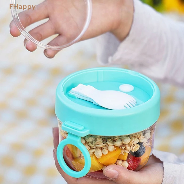 Overnight Oats Jar Oats Overnight Container Portable Oatmeal Cups with Lids  and Spoon 600ml Meal Prep Containers Reusable - AliExpress