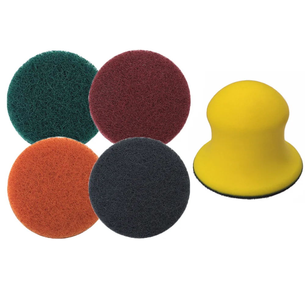 

3 Inch Drill Power Brush Tile Scrubber Scouring Pads Cleaning Kit with 1/4" Shank Disc Pad Holder for Bathroom&Kitchen Cleaning